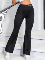 Pantalones De Yoga Para Mujer Con Pierna Ancha Y Cintura Alta Leggings De Quinceañera Casual Elasticidad En La Cintura Material Poliéster - details 2