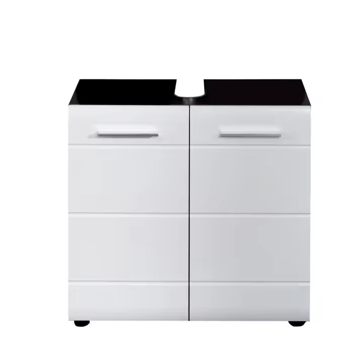 Mueble Bajo Lavabo Line, Agomerado de Melamina, Blanco, 60x57x31 cm - 1