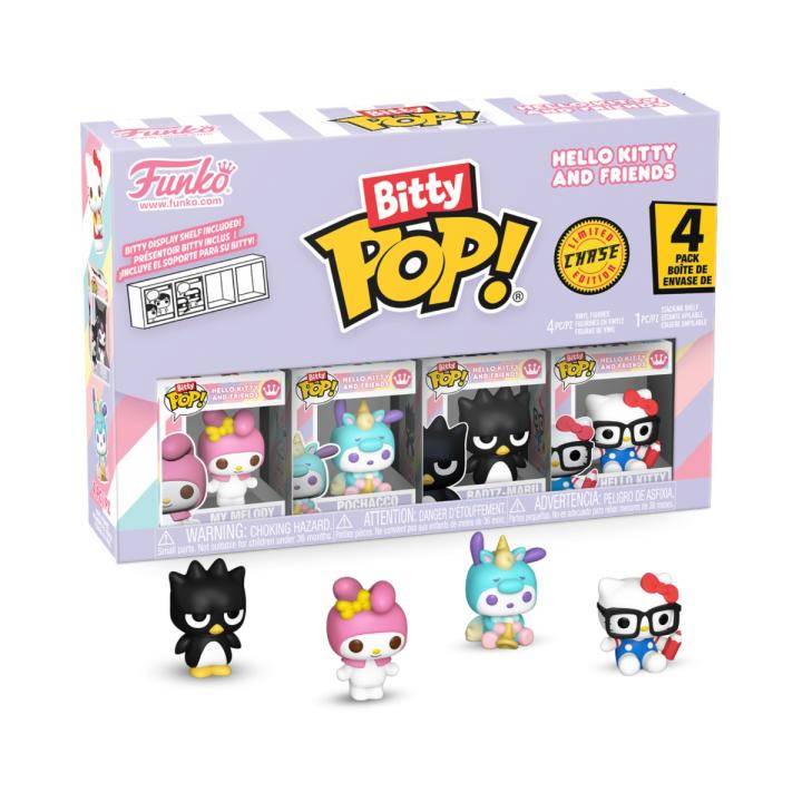 FUNKO BITTY POP! SANRIO: HELLO KITTY - MY MELODY, POCHACCO (PIJAMA), BADTZ-MARU, HELLO KITTY CON GAFAS, 85716, TIENDA CON LICENCIA OFICIAL