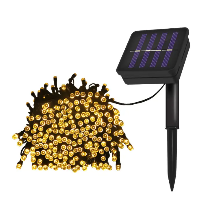 Luces De Cadena Solar LED Para Exterior Navidad Luz De Hadas Solar Potenciada Guirnalda Decoración De Jardín Y Boda Modo 8 Impermeable - 1