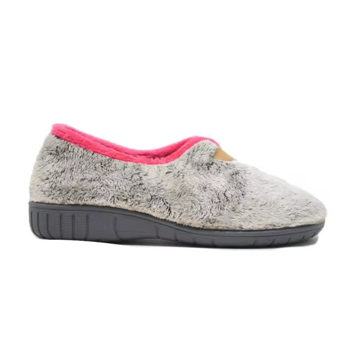 Zapatonee 23-951  Zapatillas de estar por casa para mujer en gris en piel sintética - 1