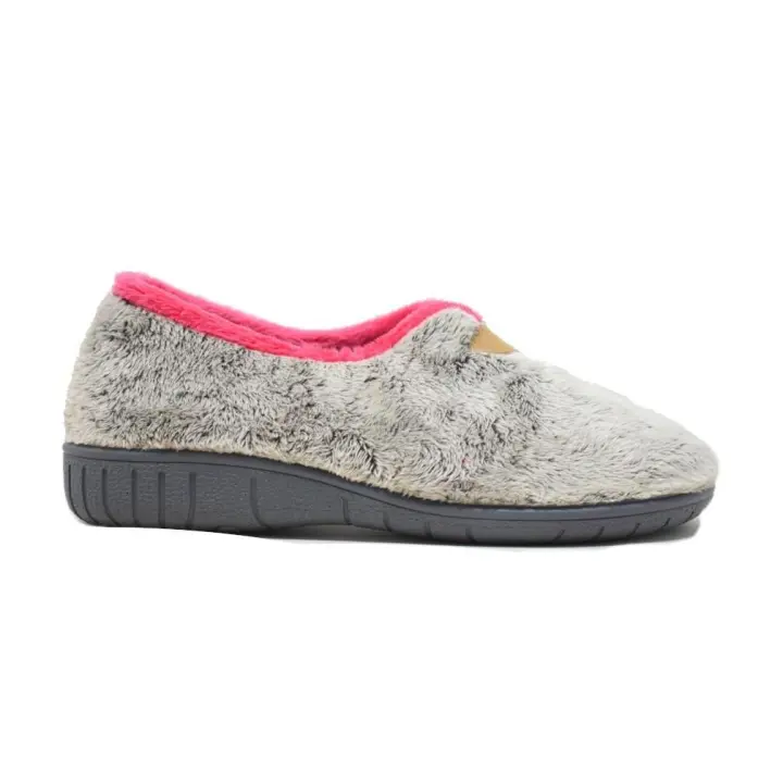 Zapatonee 23-951  Zapatillas de estar por casa para mujer en gris en piel sintética - 1