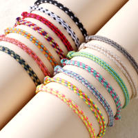 Pulsera Bohemia De Algodón Hecha a Mano Estilo De Vacaciones Correa Tejida Ajustable Para Mujer Accesorio Simplicidad Diaria - details 1