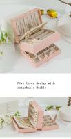Caja De Almacenamiento De Joyas De Cuero PU Portátil Gran Capacidad Para Viaje Organizador De Joyas Con Mostrador a Prueba De Polvo Para Collares Pendientes Y Anillos - details 0