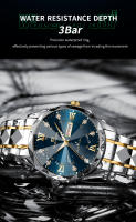Reloj De Hombre 2024 Moda Nueva Con Rivet Correa De Acero Inoxidable Dial Azul Dorado Luminoso Diamante Agua Resistente Reloj De Negocios - details 9