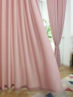 Cortinas De Estilo Princesa Rosa Lujo Para Sala De Estar 1 Pieza Translúcida Hechas De Poliéster 100% Decoración De Hogar - details 0