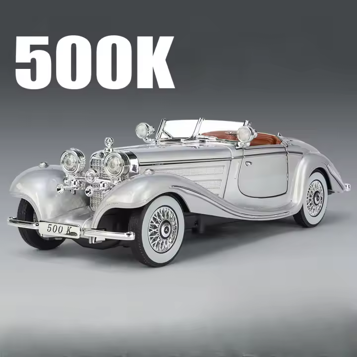 Modelo De Coche De Aleación De Zinc Vintage 1/24 Con Sonido Y Luz Juguete De Simulación Para Niños Colección De Regalo De Cumpleaños Tamaño Ajustable - 1