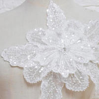 1PC Parche Bordado De Flores Colorido 3D Con Lentejuelas Y Encaje Para Ropa Aplicaciones De Tela Bordadas Con Diamantes Tamaño 28cmx30cm - details 3