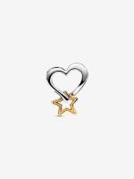 Pandora - Charm de Estrella de la suerte y Corazón-Plata de Lei, Baño de Oro de 14K - details 4