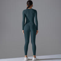 Conjunto De Yoga Deportivo Transpirable Y Estirable Con Control De La Panza Y Modelador Leggings De Glúteos Slimming Top Activo Para Gimnasio - details 19