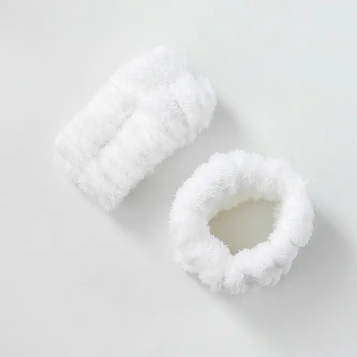 2pcs Paño De Rostro Y Muñeca Absorbente De Agua Deporte Secado De Sudor Bandeja De Cabello Protector De Humedad Guante De Muñeca - 1