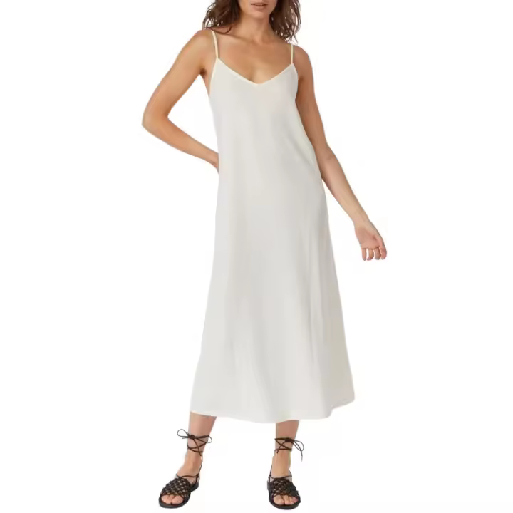 VISENADA V-NECK SINGLET MIDI DRESS Birch - 1