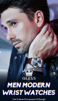 Reloj De Pulsera De Cuero Impermeable Para Hombre OLEVS Con Calendario Y Luz Luminosa Resistente Al Shock Moda Casual De Lujo - details 0