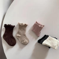 5 Pares De Calcetines Infantiles Coreanos Con Estilo Flare En Algodón Sólidos Para Niñas Calcetines Cortos En Tubo Para Niños - details 2