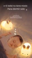 Lámpara De Noche LED RGB Con Sensor De Toque Conejo Silicona 16 Colores Recargable Para Niños Regalo De Fiestas Luz De Bunny - details 1