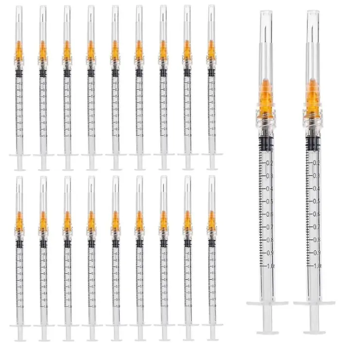 Paquete de 50 jeringa de 1ml con aguja Needle-25G de 1 pulgada, suministros de laboratorio, diseño Luer Lock, sello individual - 1