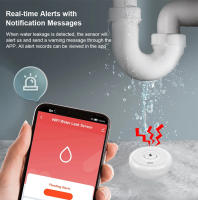 Detector De Fugas De Agua WiFi Tuya Con Alarma Sonora Inteligente 100dB Y Monitoreo En Tiempo Real Por APP Para Protección De Cocina Basamento Y Habitación De Lavandería - details 3