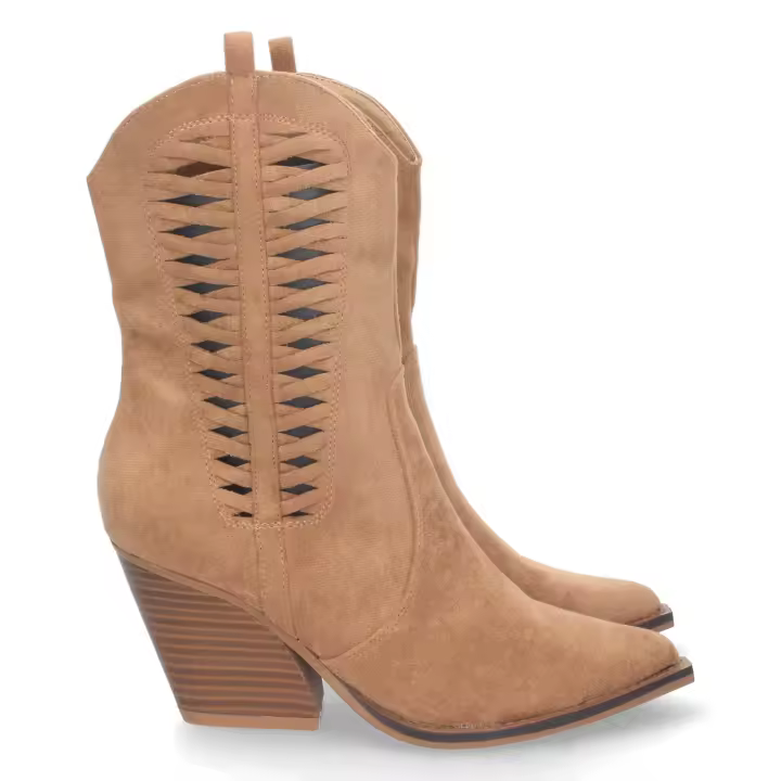 Botas cowboy tacon medio campero mujer color marron - 1