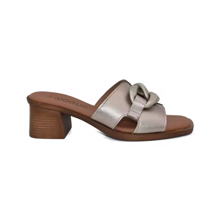 Invogue |Sandalias  tacón metalizadas | Mujer Piel Microfibra transpirable y termoreguladora Piel rellena de gel - 1