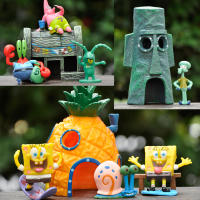 Figuras De Acción SpongeBob Para Niños Juguete De Bob Esponja Cangrejo Jefe Patricio Decoración De Pecera Bandai PVC 3.5-14.5cm - details 4