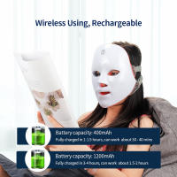 Máscara Facial LED Recargable De 7 Colores Terapia Fotónica Para Rejuvenecimiento De Piel Eliminación De Acné Y Arrugas Iluminación De Belleza - details 8