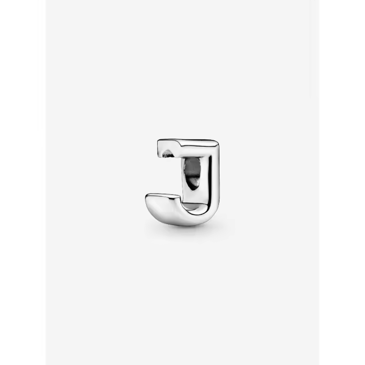 Pandora - Charm with The J Letra of the Alphabet-Plata de Letra - 1