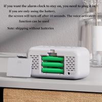 Reloj despertador LED con Control de voz, dispositivo Digital electrónico con enchufe, alarmas duales, temperatura, reloj de mesa, ajuste de brillo 12/24H - details 9