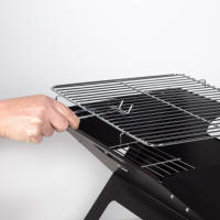 AKTIVE - Barbacoa Portátil y Plegable a carbón de acero Negra y rectangular, Con asa de transporte, Medidas 45x29x30cm, Fácil de montar y transportar, parrilla camping, terraza, balcón CALIDAD DE CONFIANZA - details 3