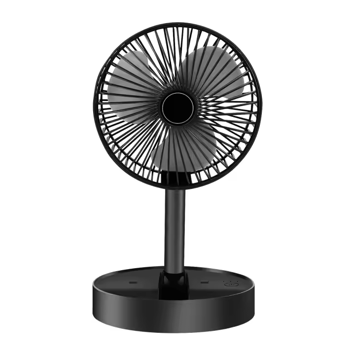 EasySpeed Ventilador Portátil Telescópico Plegable, Miniventilador Sobremesa, Soporte para Teléfono Móvil, Bateria Recargable, 3 Velocidades, Silencioso y Muy Ligero para Viajes, Camping, Acampada, Interior, Exterior, Ideal Verano - 1