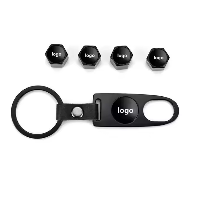 4pcs Accesorios De Rueda De Coche Metálicos Con Válvula Y Herramientas Para Volkswagen BMW Toyota Honda Mercedes Audi Nissan - 1