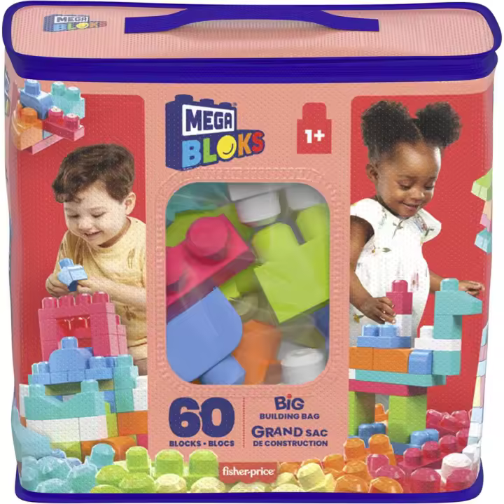 Bolsa Construccion Mega blocks 60 Piezas Rosa (Mattel DCH54) - 1