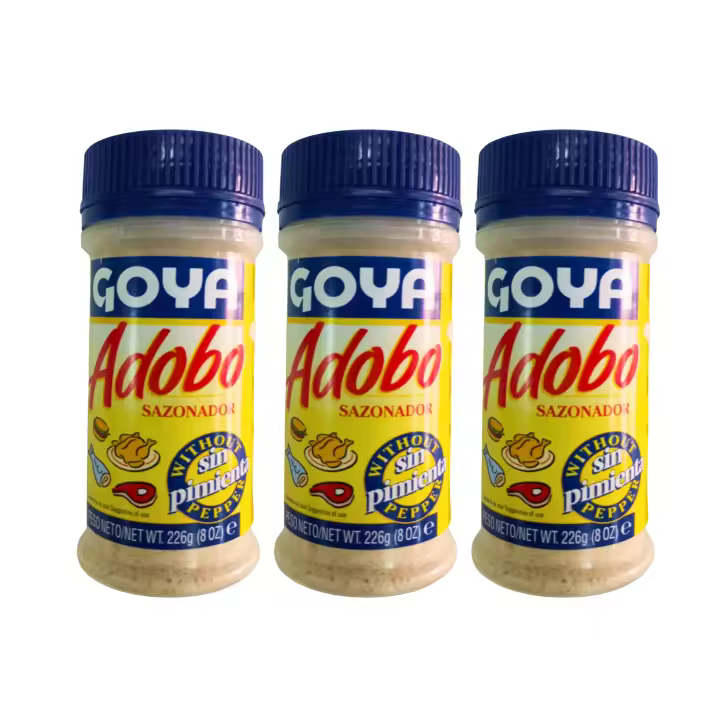 3 BOTELLAS ADOBO SIN PIMIENTA GOYA - MEZCLA DE ESPECIAS LATINAS - 226G USA - 1