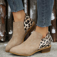 SP Botas de mujer de Tacón Grueso color Piel y modelo Chelsea británico de Caña Corte, de talla Grande, para todo el año. - details 6