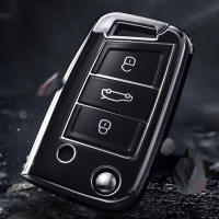 Funda Para Llave De Coche TPU Plegable Para VW Volkswagen Golf 7 MK7 Tiguan MK2 SEAT Ateca Leon FR Ibiza Skoda Octavia A7 - details 5