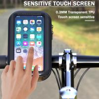 FGNS.Tamaño M/L/XL Funda Impermeable Patinete, bicicleta y motocicleta para teléfono móvil Smartphone ,  Bolsa para manillar de bicicleta, universal, soporte para motocicleta, 360°, giratorio,  Tamaño XLpara teléfono hasta 7.2". - details 4