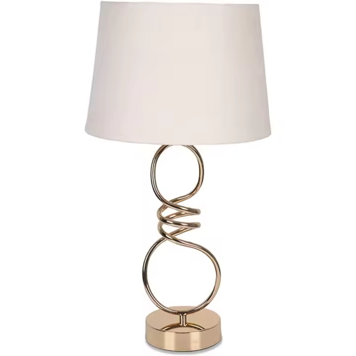 Presume de Casa Sobremesa Espiral de Metal Dorado con Tulipa Beige Twist - 30*45*30 - 1