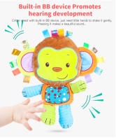 Juguete Sensorial De Peluche Para Bebés Elefante Con Campana Y Rattles Juguete De Amor Para Infantes Regalos Para Bebés Niño Y Niña Montessori - details 5