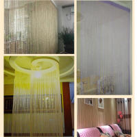 Cortina De Puerta Con Glitter Y Borlas Plata Brillante Para Decoración De Habitaciones Y Ventanas Técnica Tejida Moderna - details 15