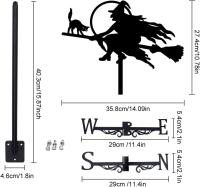 Vanadura De Clima Metal Animal Hierro Bruja Y Dragón 2 En 1 Decoración De Jardín Y Techo Exterior Artesanías Para El Hogar Regalos De Fiestas - details 7