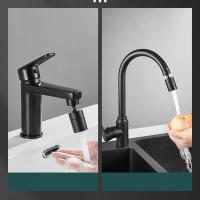 Extensor De Grifo Rotativo 360° Negro Cobre Ajustable 2 Modos Regla De Lavabo Boquilla Grifo Rotatorio Antisalpicaduras Tapón Bucinero - details 2