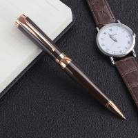 Bolígrafo De Punto De 0.5mm De Lujos En Color Café Con Cuerpo De Bajo Perfil 1 Pieza Tinta Negra Para Oficina Y Regalos - details 1