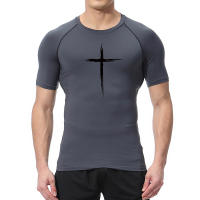 Camiseta De Compresión Para Hombres Con Estampado Cruzado Deportiva Para Gimnasio Correr Y Running Camiseta Básica De Deporte Quick-Drying Polyester Talla Verdadera - details 7
