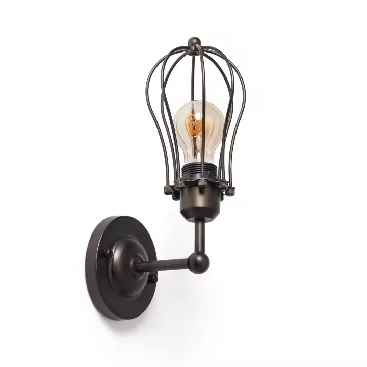 Ledkia Lámpara de Pared Metal Prisco Negro - 1