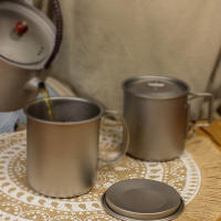 Tapa De Taza De Titanio Tomshoo Para Uso Outdoor Adecuada Para TOAKS Lixada Boundless Voyage Y Tazas De Titanio De 420ml Y 450ml - details 8