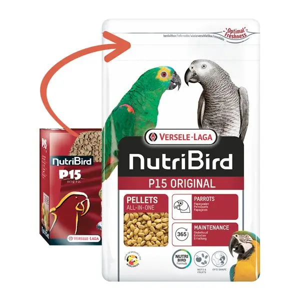 Pienso loros Nutribird P15 Original Versele Laga, 1kg, 3kg, 10kg, Comida de Pájaros, Loros Yacos y Especies Grandes - 1