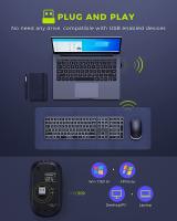 Compatibilidad: PC Y Computadora De Escritorio JOMAA Teclado Inalámbrico Y Ratón De Tamaño Completo Ultra Delgado Recargable 2.4G USB Iluminado Con Funciones Multimedia Resolución Óptica 1600 DPI Ergonómico - details 8