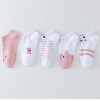 5 Pares De Calcetines Cortos Para Mujer En Rosa Con Gato Bonito Calcetines De Otoño Invierno Moda Calcetines De Barco Con Cima Lenta - details 2