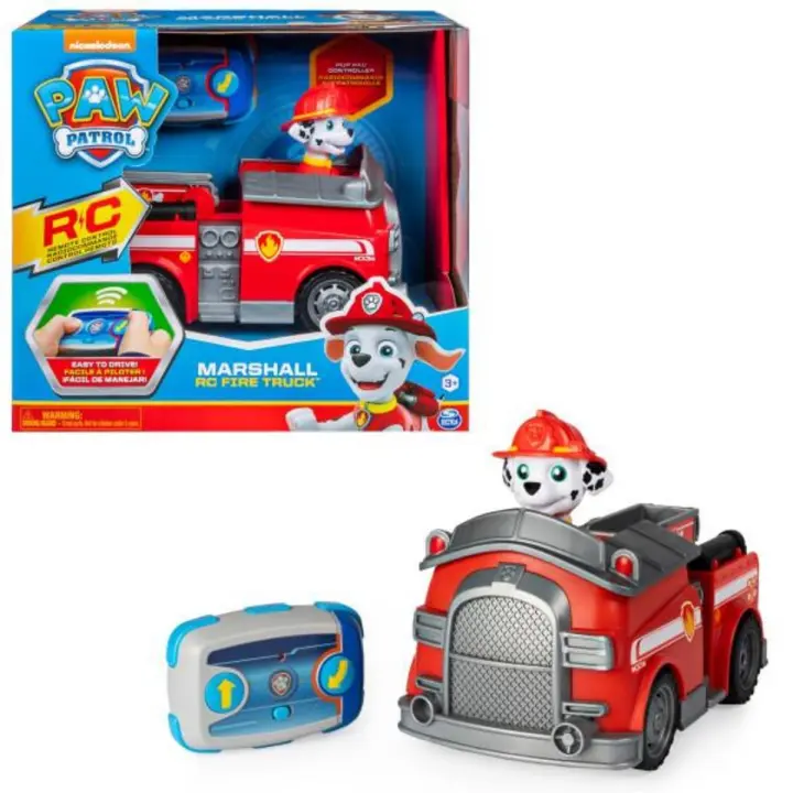 PATRULLA CANINA - PATRULLA CANINA - COCHE TELEDIRIGIDO DE MARSHALL - Coche RC de Marshall con 2 Direcciones Fácil de Manejar para Principiantes Patrulla Canina - 2.4GHZ hasta 76m - 6054195 - Juguetes Niños 3 Años + - 1