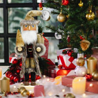 Nutcrackador De Madera 38CM Soldado Figura Artesanal Decoración De Navidad Para Escritorio De La Casa Regalo Para Niños - details 7