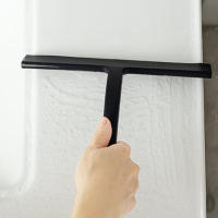 Cepillo De Ducha Para Vidrio Con Portador De Silicona Limpia Puertas De Ducha Y Espejos De Baño Material De Goma Y Plástico Herramienta De Limpieza Ecológica Para Ventanas Y Paredes De Vidrio - details 1